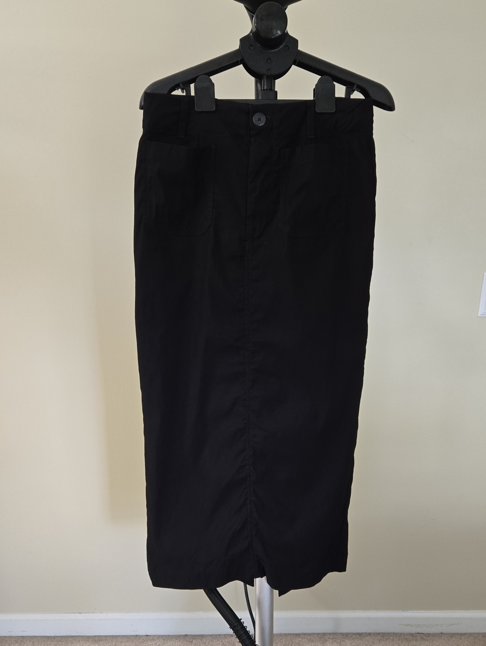 Anthropologie Maeve Black Skirt with Blue Stitching